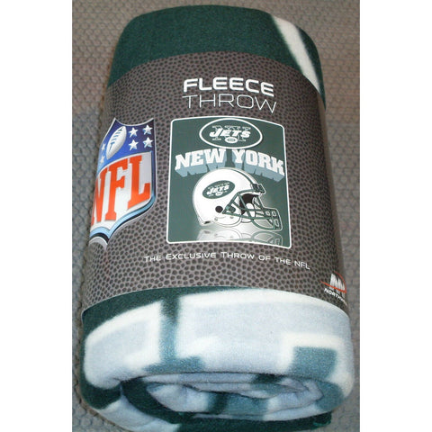 NFL New York Jets 50" x 60" Rolled Fleece Blanket Gridiron Design