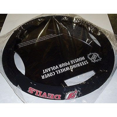 NHL New Jersey Devils Poly-Suede on Mesh Steering Wheel Cover by Fremont Die
