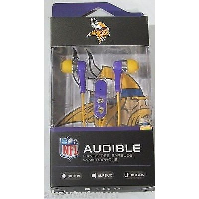 NFL Minnesota Vikings Team Logo Earphones with Microphone by MIZCO