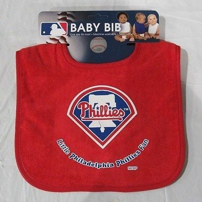 MLB Little Philadelphia Phillies Fan Infant Baby Bib All Red Wincraft