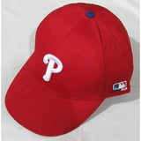 MLB Philadelphia Phillies Adult Cap Flat Brim Raised Replica Cotton Twill Hat All Red