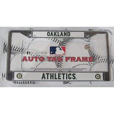 MLB Oakland Athletics Chrome License Plate Frame Thin Letters