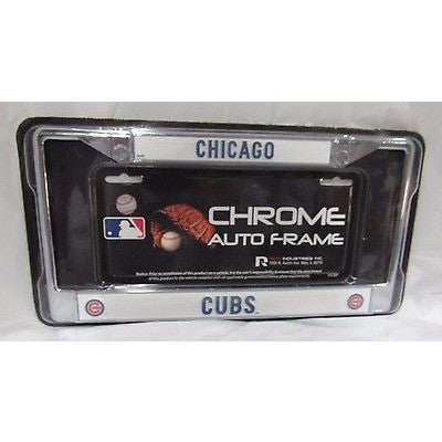 MLB Chicago Cubs Chrome License Plate Frame Thin Letters