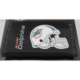NFL Miami Dolphins Tri-fold Nylon Wallet with Printed Helmet