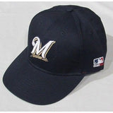 MLB Milwaukee Brewers Adult Cap Flat Brim Raised Replica Cotton Twill Hat