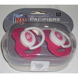 NFL San Francisco 49ers Pink Pacifiers Set of 2 w/ Solid Shield in Case