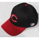 MLB Cincinnati Reds Adult Cap Curved Brim Raised Replica Cotton Twill Hat Black/Red