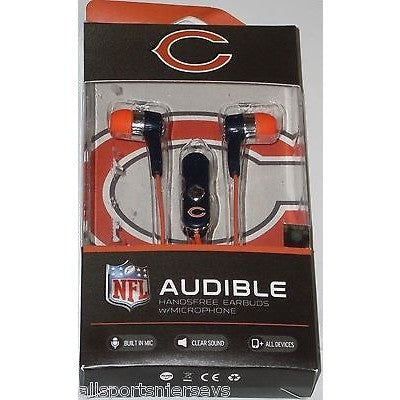 NFL Chicago Bears Team Logo Earphones with Microphone by MIZCO