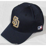 MLB San Diego Padres Adult Cap Curved Brim Raised Replica Cotton Twill Hat Navy Road