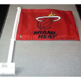 NBA Miami Heat Logo on Red Window Car Flag by Rico Industries