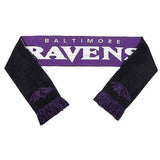 NFL 2015 Reversible Split Logo Scarf Baltimore Ravens 64" by 7" FOCO