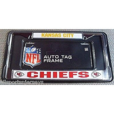 NFL Kansas City Chiefs Chrome License Plate Frame 2 Color Letters