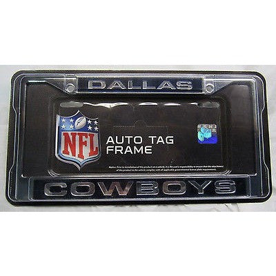 NFL Dallas Cowboys Laser Cut Chrome License Plate Frame