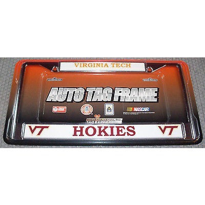NCAA Virginia Tech Chrome License Plate Frame 2 Color Letters