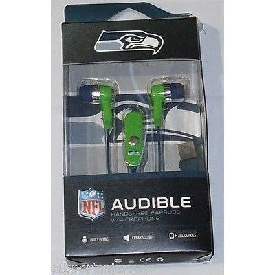 NFL Seattle Seahawks Team Logo Earphones with Microphone by MIZCO