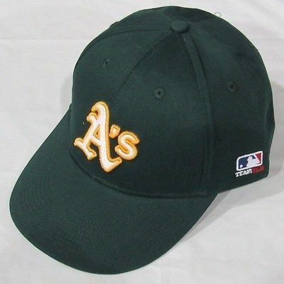 MLB Oakland Athletics A's Adult Cap Flat Brim Raised Replica Cotton Twill Hat All Green