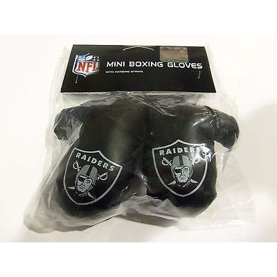 NFL Oakland Raiders 4 Inch Rear View Mirror Mini Boxing Gloves
