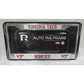 NCAA Virginia Tech Chrome License Plate Frame All Thick Red Letters