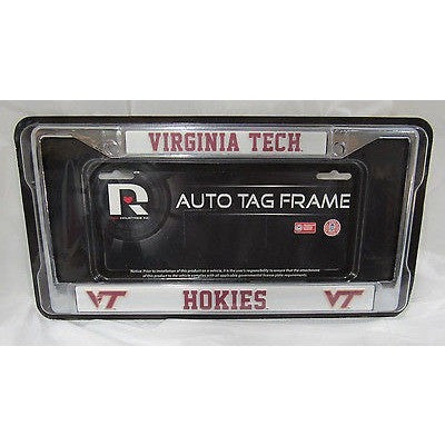 NCAA Virginia Tech Chrome License Plate Frame All Thick Red Letters