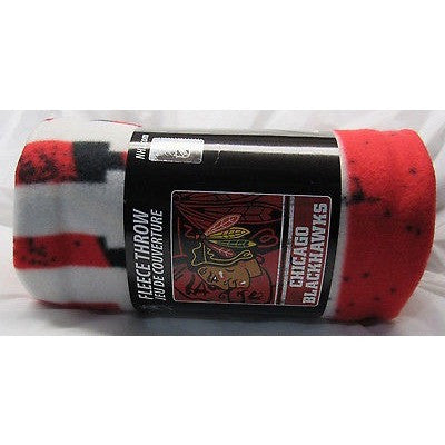 NHL Chicago Blackhawks 50" by 60" Rolled Fleece Blanket Fade Away Design