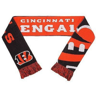 NFL 2015 Reversible Split Logo Scarf Cincinnati Bengals 64" by 7" FOCO