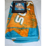 NFL Miami Dolphins Royal Plush Raschel 50" x 60" Throw Blanket Style Grand Stand