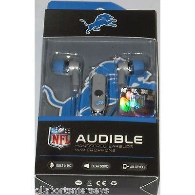 NFL Detroit Lions Team Logo Earphones with Microphone by MIZCO