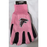 NFL Atlanta Falcons Logo on Pink w/Black Palm 2-Tone No Slip Utility Work Gloves