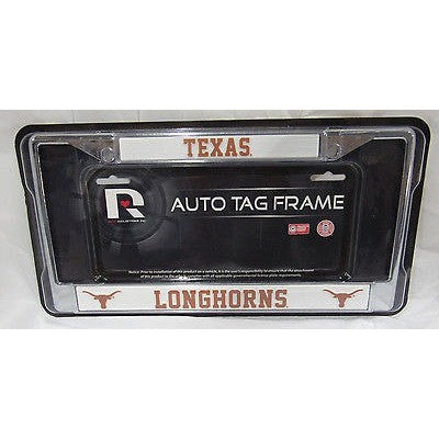 NCAA Texas Longhorns Chrome License Plate Frame Thin Letters