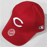 MLB Cincinnati Reds Youth Cap Flat Brim Raised Replica Cotton Twill Hat All Red
