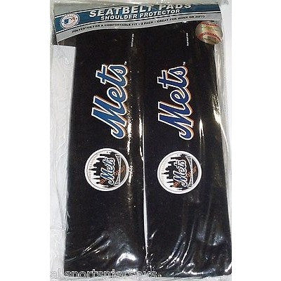 MLB New York Mets Velour Seat Belt Pads 2 Pack by Fremont Die