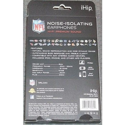 NFL iHip Team Logo Earphones Detroit Lions