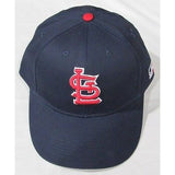 MLB St. Louis Cardinals Adult Cap Flat Brim Raised Replica Cotton Twill Hat Blue