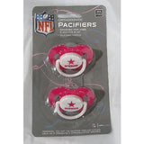 NFL Dallas Cowbays Pink Pacifiers Set of 2 w/ Solid Shield on Card