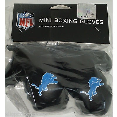 NFL Detroit Lions 4 Inch Rear View Mirror Mini Boxing Gloves