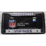 NFL Minnesota Vikings Chrome License Plate Frame Thin Letters