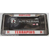 NCAA Maryland Terrapins Chrome License Plate Frame Thick Letters