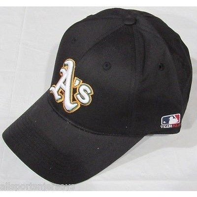 MLB Oakland Athletics A's Adult Cap Curved Brim Raised Replica Cotton Twill Hat Alt Black