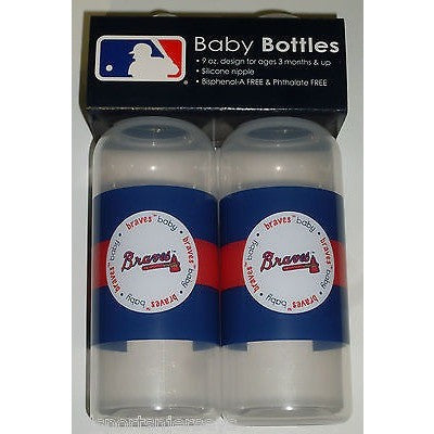 MLB Atlanta Braves 9 fl oz Baby Bottle 2 Pack by baby fanatic