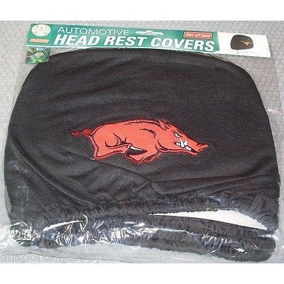 NCAA Arkansas Razorbacks Headrest Cover Embroidered Logo Set of 2 by Team ProMark