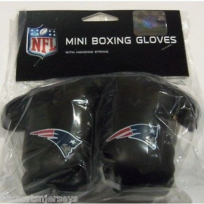 NFL New England Patriots 4 Inch Rear View Mirror Mini Boxing Gloves