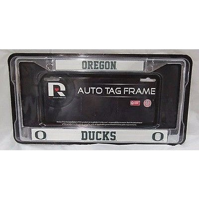 NCAA Oregon Ducks Chrome License Plate Frame Thin Letters