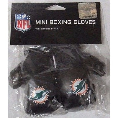 NFL Miami Dolphins 4 Inch Rear View Mirror Mini Boxing Gloves