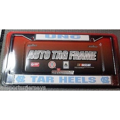 NCAA North Carolina Tar Heels Chrome License Plate Frame Thick Letters