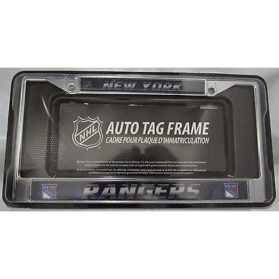 NHL New York Rangers Chrome License Plate Frame Blue Flat  Image