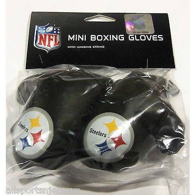NFL Pittsburgh Steelers 4 Inch Rear View Mirror Mini Boxing Gloves