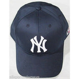 MLB New York Yankees Adult Cap Curved Brim Raised Replica Cotton Twill Hat Navy Blue