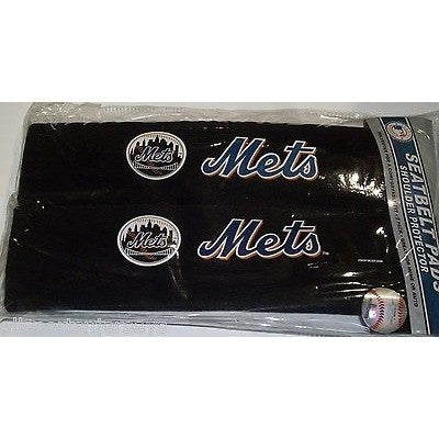 MLB New York Mets Velour Seat Belt Pads 2 Pack by Fremont Die