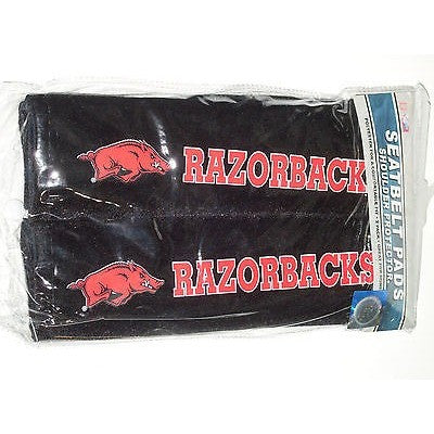 NCAA Arkansas Razorbacks Velour Seat Belt Pads 2 Pack by Fremont Die