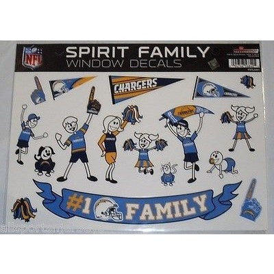 NFL San Diego Chargers Spirit Family Decals Set of 17 by Rico Industries